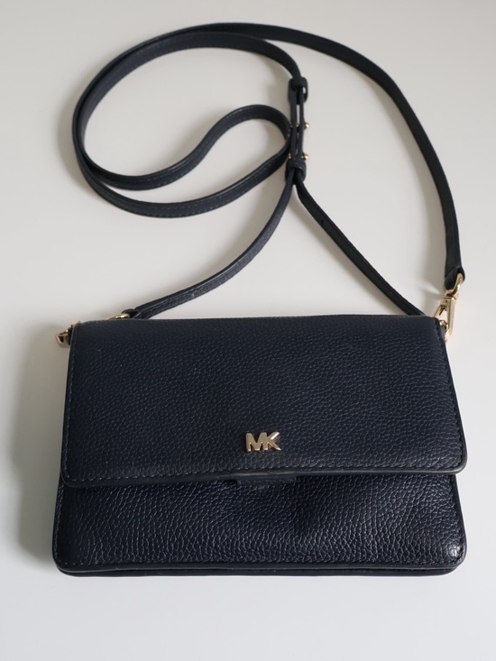 Michael Kors Handbags - Michael Kors Mott Navy Leather Phone Carrying Crossbody Bag and Wallet